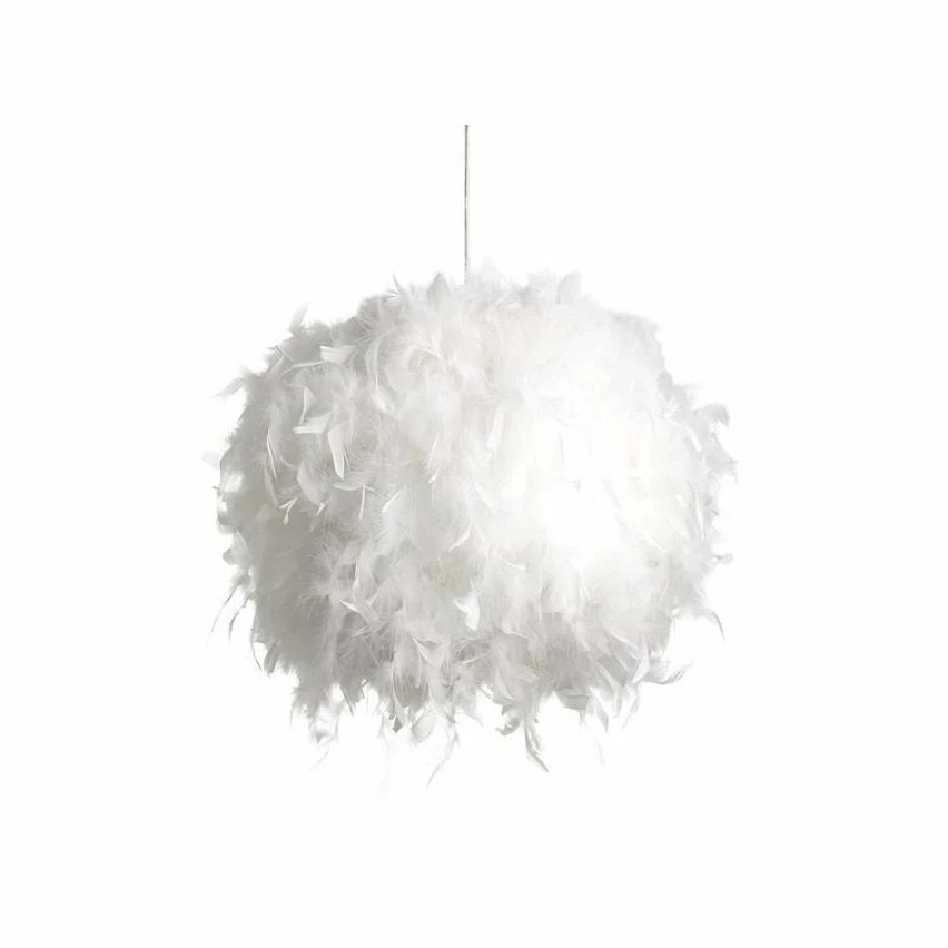 Meilleure vente đ„ Paris prix PLUME Suspension - Armature : Ă26 cm - Avec plume environ Ă36 cm - Blanche - E14 40W non fournie â€ïž