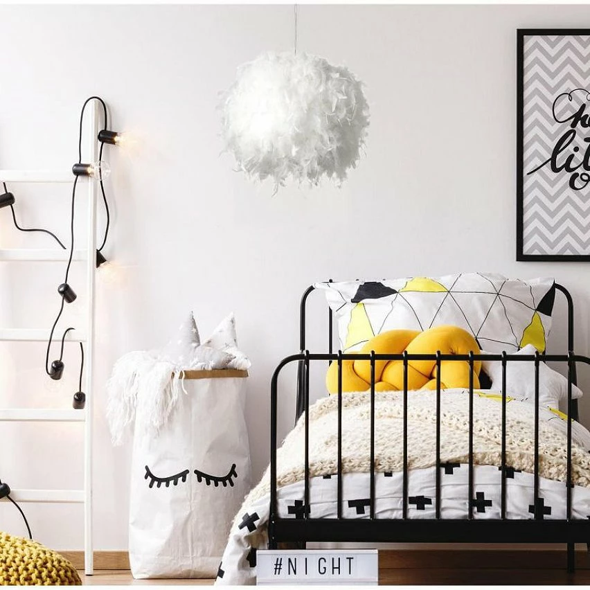 Meilleure vente đ„ Paris prix PLUME Suspension - Armature : Ă26 cm - Avec plume environ Ă36 cm - Blanche - E14 40W non fournie â€ïž â Image 4