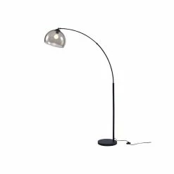 De gros ⌛ Paris prix DAISY Lampadaire Arc - Métal Noir - Réflecteur Acrylique Fumé - L 30 x P 110 x H 170 🌟