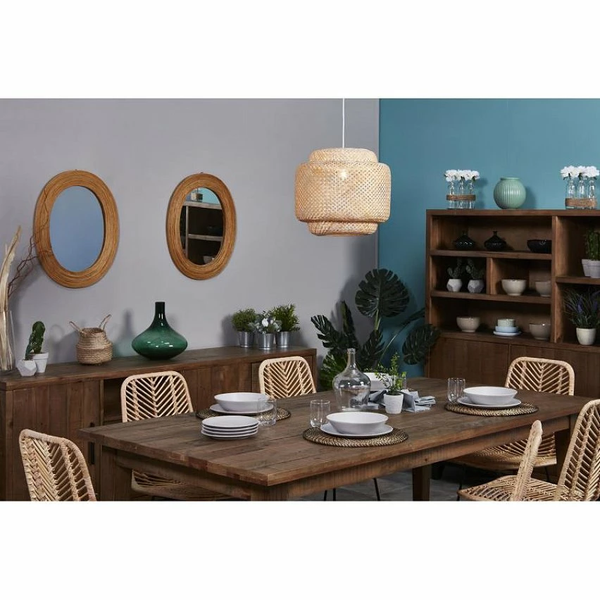 Sortie ✨ Paris prix BALI Suspension bambou - Armature Ø 40 x H 35 cm - Hauteur fil 115 cm - E27 60W ⭐ – Image 6