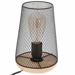 De gros 😉 Atmosphera Lampe en métal et bois noir ⌛