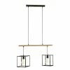 Promo 🔔 Atmosphera Suspension métal 2 lampes Sideo noir L70 💯