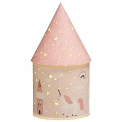 Vente flash 😍 Atmosphera Lampe à Poser Enfant "Château" 21cm Rose 😍
