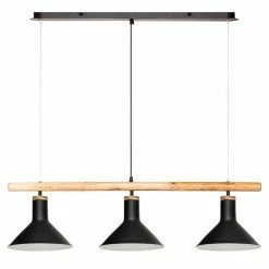 Remise 🥰 Atmosphera Lampe Suspension 3 Têtes "Tim" 104cm Noir 😍
