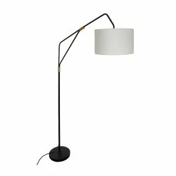 Vente flash 😍 Atmosphera Lampadaire en métal Noir et Doré H 171 cm ✨