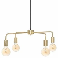 Vente flash đ Atmosphera Lampe Suspension 4 TĂȘtes Design "Teve" 69cm Or đ„