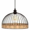 Meilleure affaire ⌛ Atmosphera Lampe Suspension Rotin & Métal "Suwa" 35cm Noir 🧨