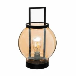 Grosses soldes 👍 Atmosphera Lampe d' Ambiance à LED en Verre Ambré D 19 cm ⌛