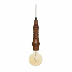Bon marché ⌛ Atmosphera Luminaire Suspension en Bois Marron D 7 cm 😍