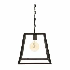 Meilleure vente 😍 Atmosphera Luminaire Suspension en Verre et métal Noir D 30 cm ⭐