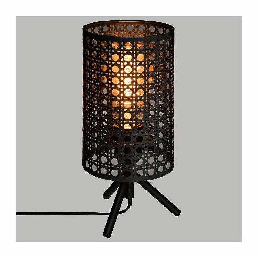 Remise đ Atmosphera Lampe Ă poser en MĂ©tal Noir Cannage H 28 cm đ„° â Image 2