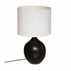 De gros 😍 Atmosphera Lampe à poser en Céramique Noire et Abat jour Blanc H 51.5 cm 🥰