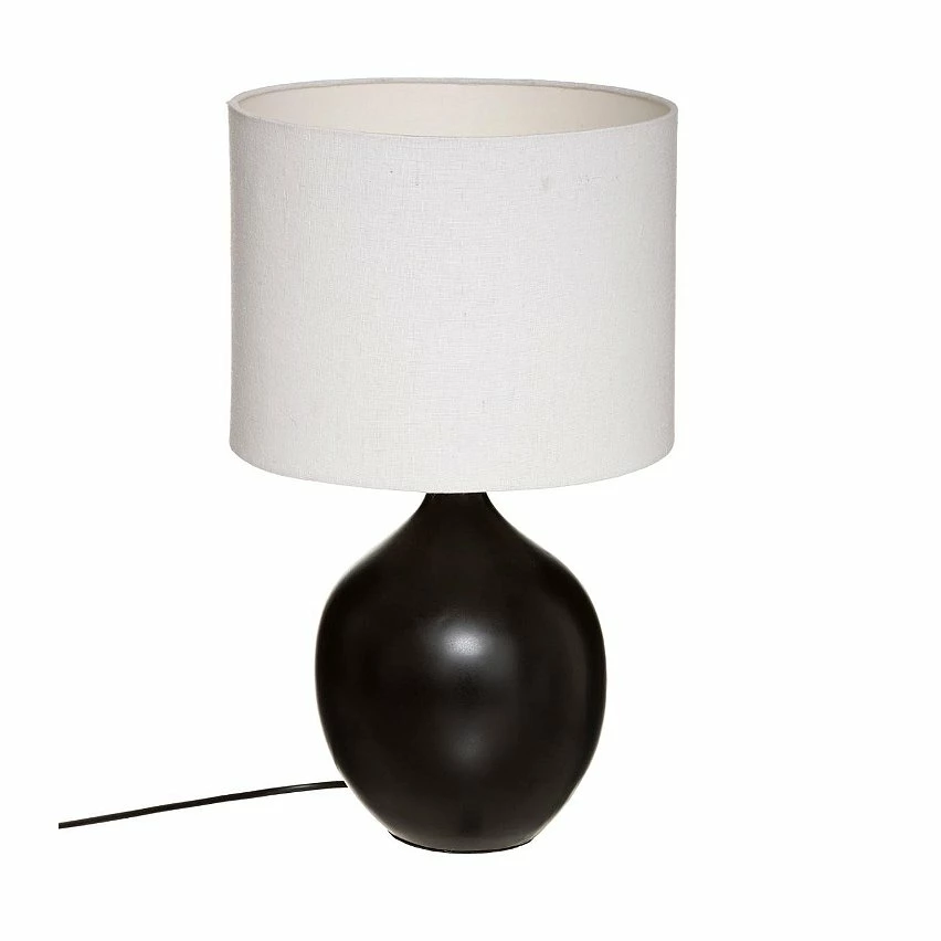 De gros đ Atmosphera Lampe Ă poser en CĂ©ramique Noire et Abat jour Blanc H 51.5 cm đ„°
