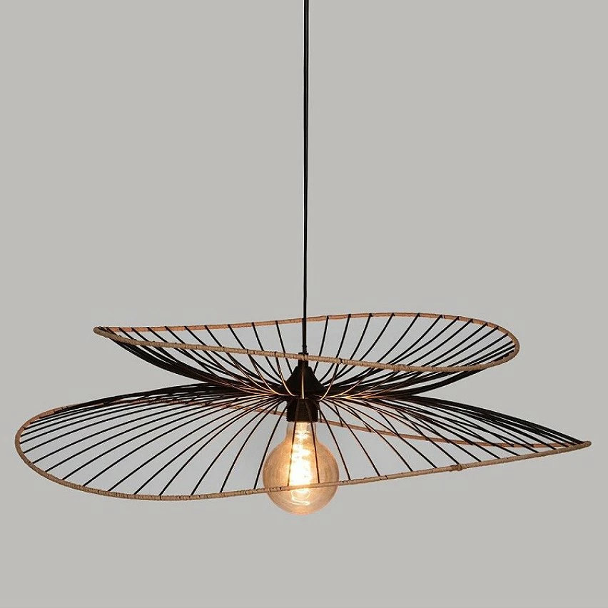 Remise đ Suspension mĂ©tal et rotin Alara D69 Atmosphera - Noir đ â Image 4