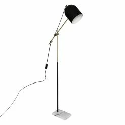 Vente flash 😀 Lampadaire articulé Suite noir et doré Atmosphera - Noir 🔥