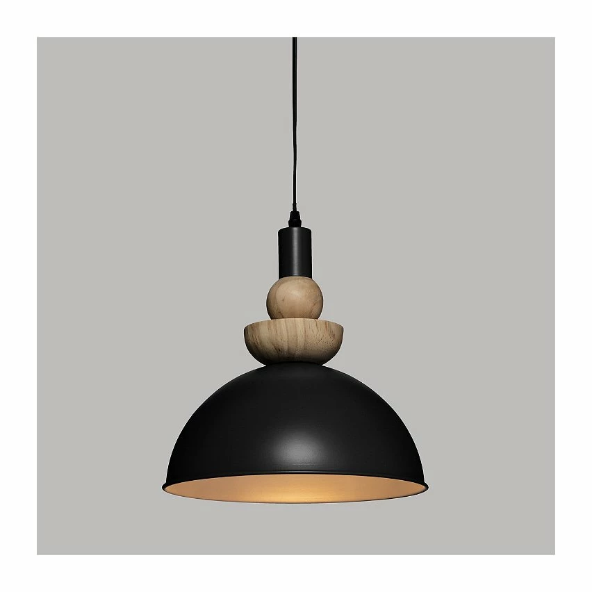 Remise đ Atmosphera Luminaire Suspension en MĂ©tal Bleu et Bois D 31 cm â â Image 2