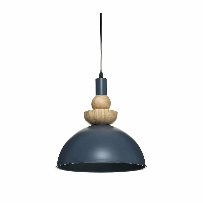 Remise đ Atmosphera Luminaire Suspension en MĂ©tal Bleu et Bois D 31 cm â â Image 5