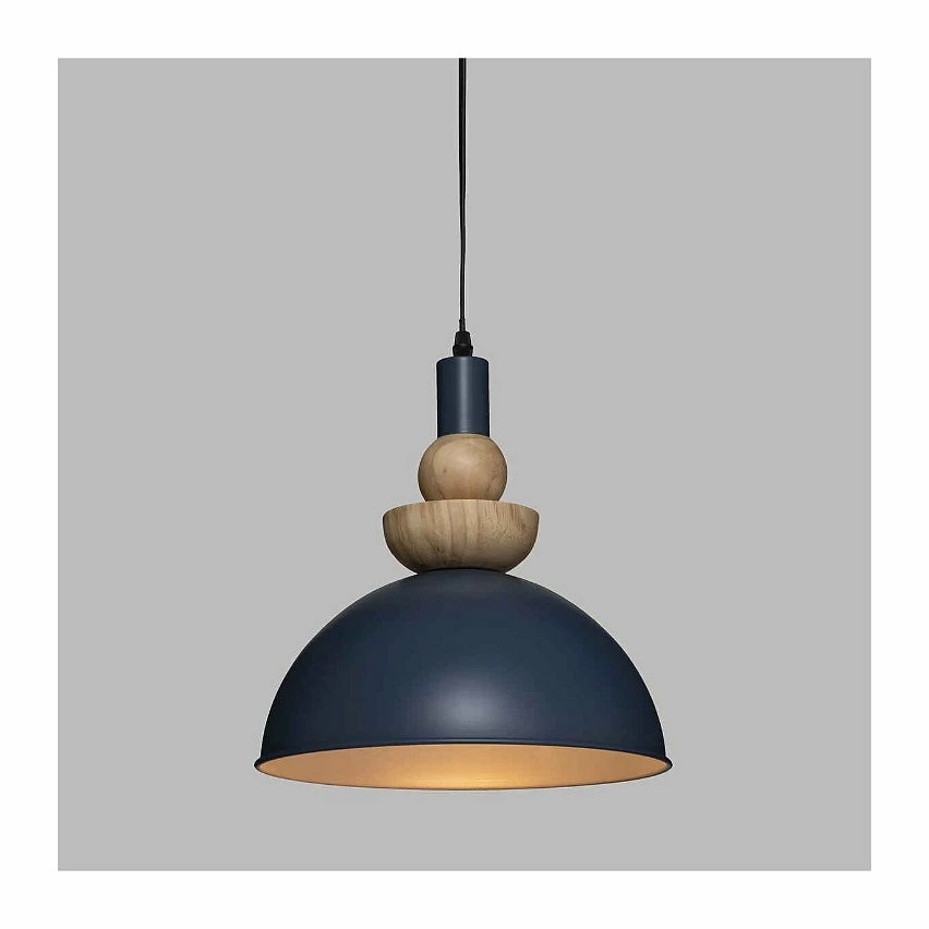 Remise đ Atmosphera Luminaire Suspension en MĂ©tal Bleu et Bois D 31 cm â â Image 6