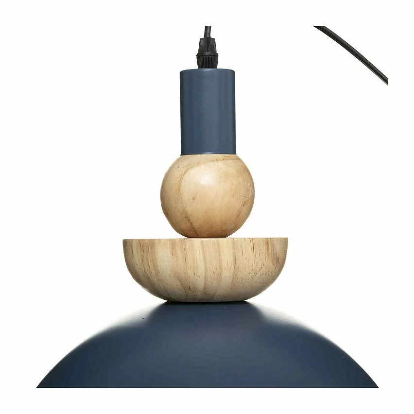 Remise đ Atmosphera Luminaire Suspension en MĂ©tal Bleu et Bois D 31 cm â â Image 7