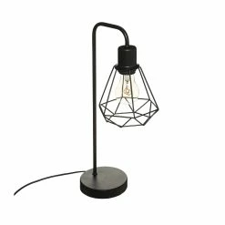 Offres 😀 Atmosphera Lampe à poser en Métal filaire Noir H 46 cm 🎉