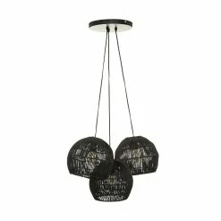 Bon marché ⌛ Atmosphera Luminaire Suspension en Corde 3 Têtes D. 25 x H. 95 cm 🎁