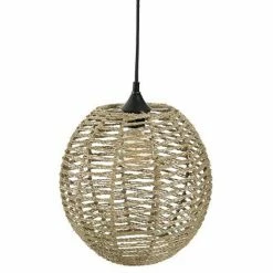 Grosses soldes 🔥 Atmosphera Lampe Suspension Vintage "Boule" 33cm Naturel 🔔