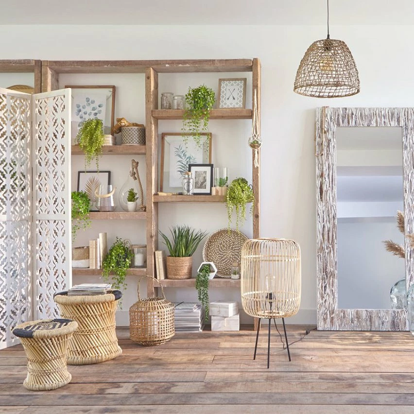 Promo đ Atmosphera Lampe Suspension Vintage "CĂŽne" 33cm Naturel â â Image 3