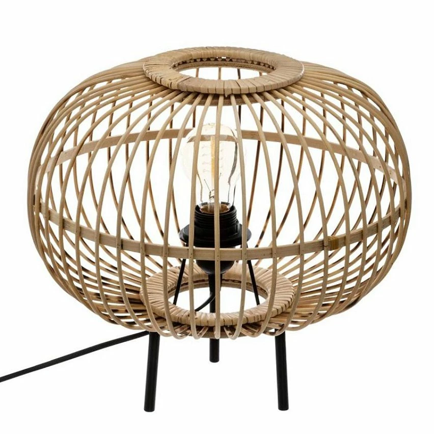 Offres 💯 Atmosphera Lampe à Poser Bambou "Eads" 34cm Naturel ✨