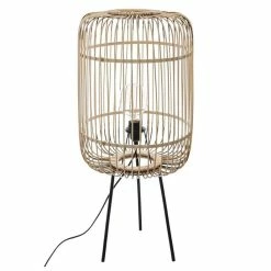 Coupon 🎉 Atmosphera Lampadaire Trépied Bambou "Eads" 73cm Naturel 😍