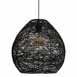Bon marché ✔️ Atmosphera Lampe Suspension Design "Mona" 35cm Noir ✔️