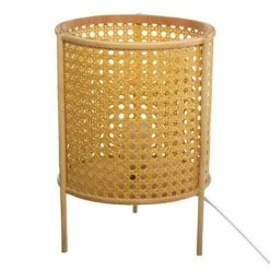 Promo 😍 Atmosphera Lampe à Poser Cannage "Poésie" 28cm Naturel 🤩