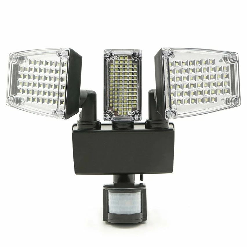 Meilleur prix đ„° IDMARKET Projecteur solaire 3 tĂȘtes 178 LED dĂ©tecteur de mouvement đ â Image 4