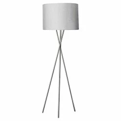 Tout neuf 👏 Altobuy VARSK - Lampadaire Gris 160cm Piètement Trépied Métal Chromé 🥰