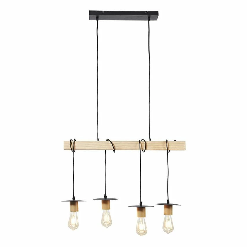 Top 10 đ Altobuy MAGELAN - Suspension en Bois et MĂ©tal Noir 4 Ampoules đ