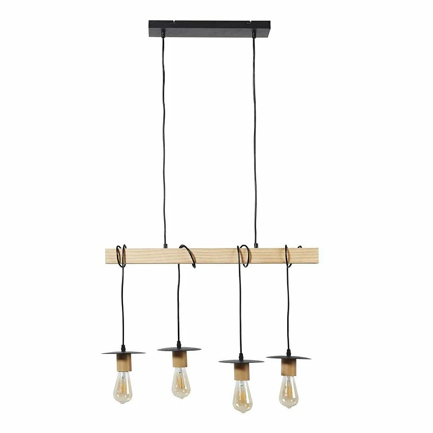 Top 10 đ Altobuy MAGELAN - Suspension en Bois et MĂ©tal Noir 4 Ampoules đ â Image 4