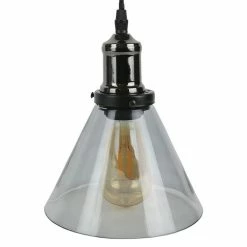 Acheter ✔️ The Home Deco Factory Lampe Suspension en Verre "Entonnoir" 18cm Gris 😀