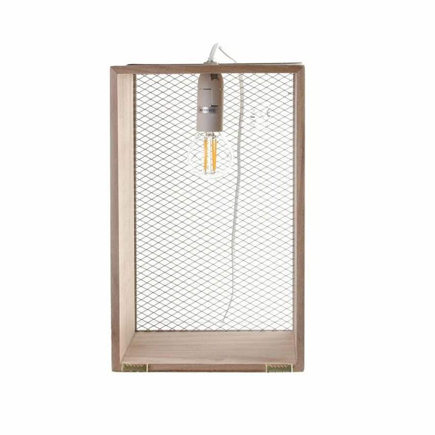 Tout neuf 👏 Paris prix Lampe à Poser Bois & Métal "Cadre" 29cm Blanc & Naturel 💯 – Image 3