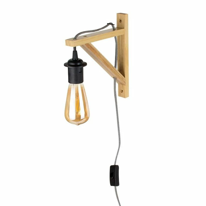 Grosses soldes ⭐ The Home Deco Light Lampe Murale en Bois "Fact" 22cm Naturel & Rouge 😉 – Image 8