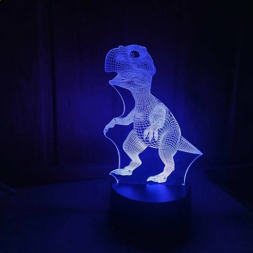 Le moins cher 👏 Totalcadeau Veilleuse dinausaure T-rex effet 3D lampe changement de couleur 👍 – Image 3