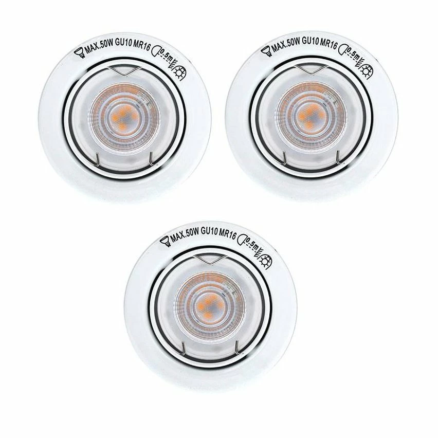 Sortie ⌛ Paris prix Lot de 3 Spots Encastrés "Orientable" 9cm Blanc ✔️