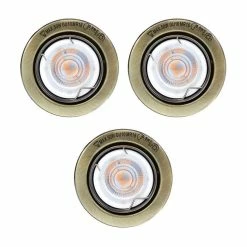 Meilleur prix 🤩 Paris prix Lot de 3 Spots Encastrés en Métal "Rond" 9cm Or ⌛