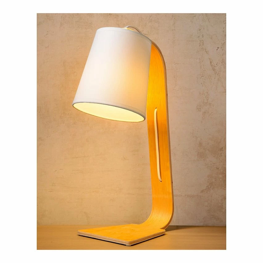 Bon marché 🎉 Lampea Lampe de table contemporaine en bois et tissu Christalline ✨ – Image 2