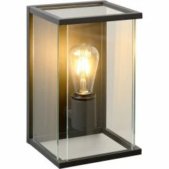 Nouveau 🎁 Lampea Applique vintage d'extérieur en aluminium noir H30 cm Jaïre ⌛