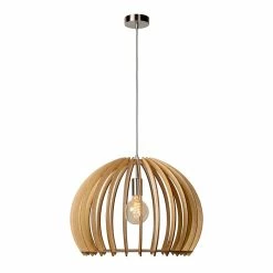 Nouveau 😉 Lampea Suspension moderne boule en bois clair Faro 🧨