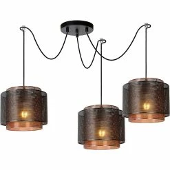 Sortie ⌛ Lampea Suspension salon industriel 3 lampes Ø 25 cm June 😍