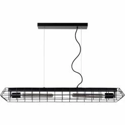 Acheter đ Lampea Suspension industrielle noire 2xE27 Stella đ