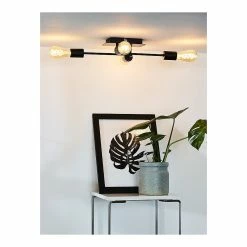 Remise 🌟 Lampea Plafonnier industriel 4xE27 Lessie 🥰