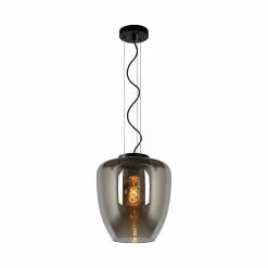 Acheter 🔔 Lampea Suspension rétro en verre fumé Ø 28 cm Ambra 🌟