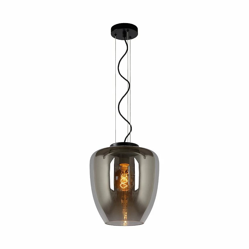 Acheter 🔔 Lampea Suspension rétro en verre fumé Ø 28 cm Ambra 🌟