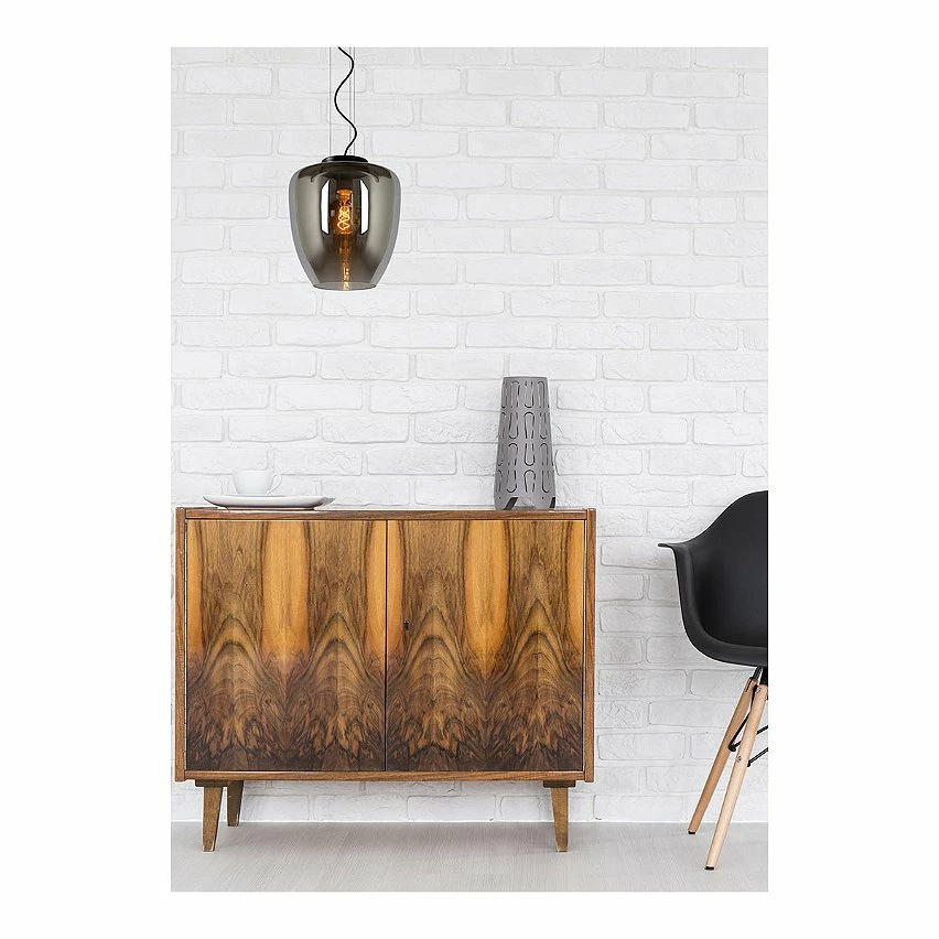 Acheter 🔔 Lampea Suspension rétro en verre fumé Ø 28 cm Ambra 🌟 – Image 4